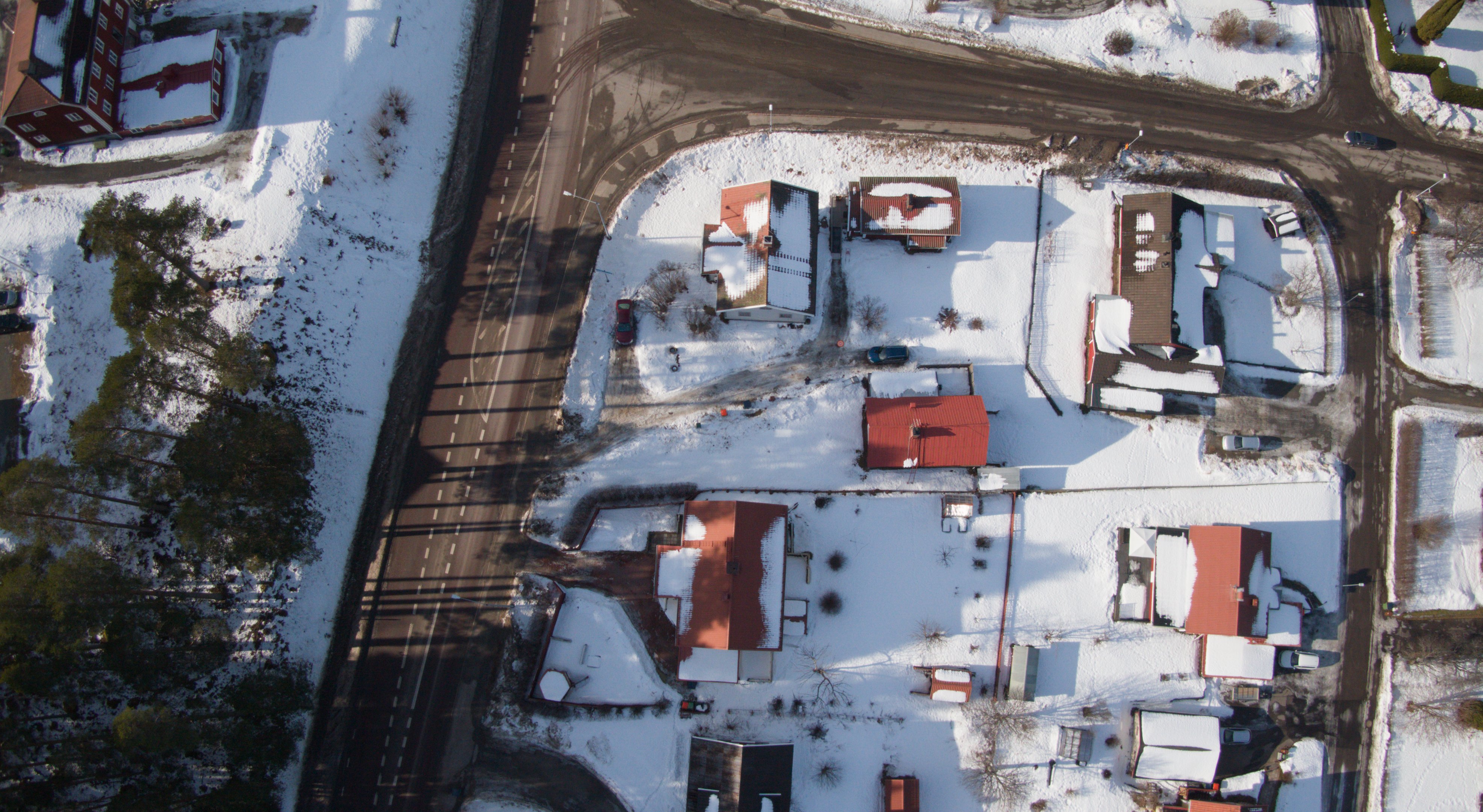Drönarfoto av fastighet i Hälsingland