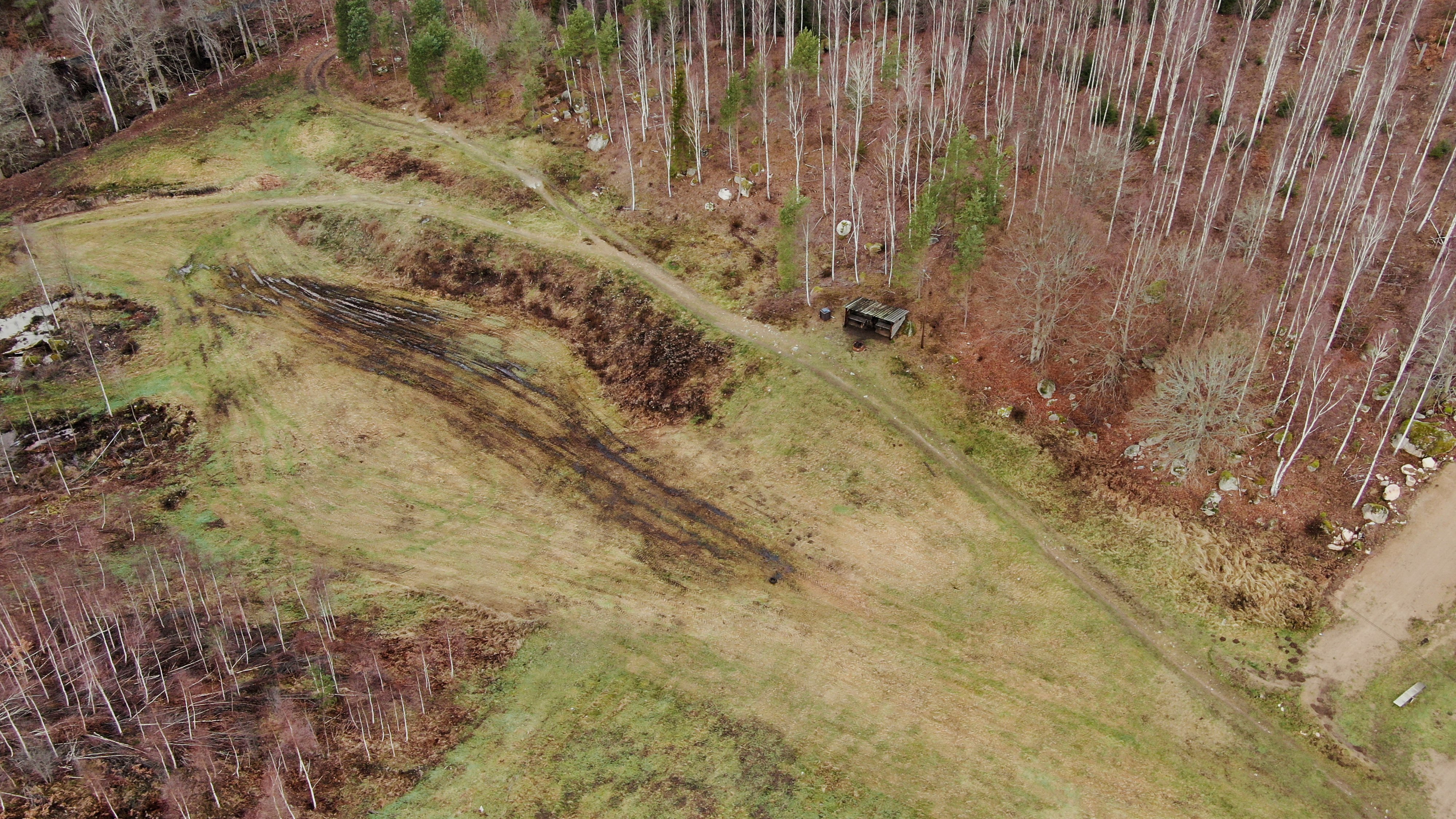 Drönarfoto över projektområde i Blekinge